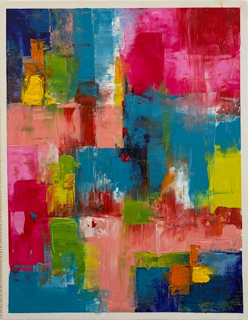 イロアソビ抽象 「やさしい衝突」F6 油彩 | nuancebeans