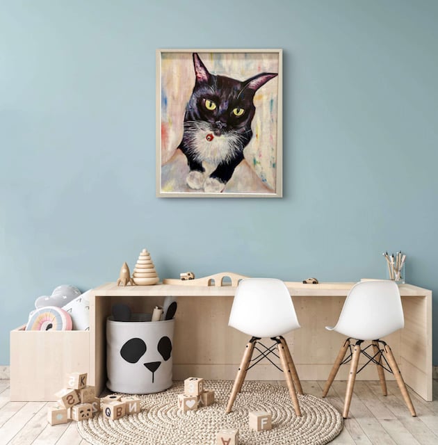 油絵 黒猫 F8号 | nuancebeans