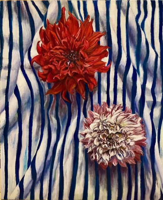 絵画 油絵　ダリア　f8 fit=scale-down,w=1200
