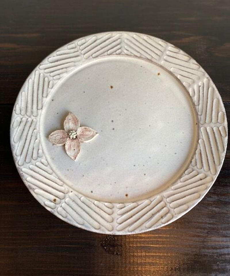 シモヤユミコさん 陶器リム皿直径21㎝2枚セット 【公式通販】