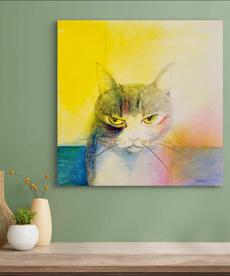 色鉛筆画 ナマズ(原画) 色鉛筆画 ナマズ(原画) 色鉛筆画ナマズ(原画) 美術品