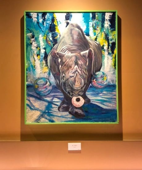 油彩画　『どーなつ』”dounut”　広田豊子