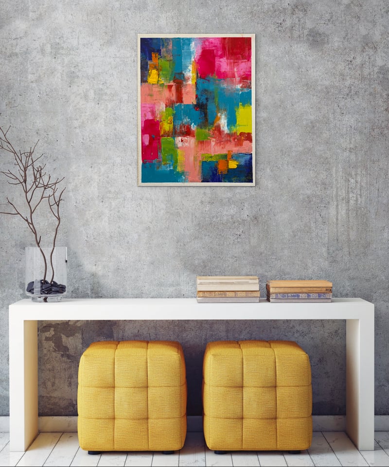 イロアソビ抽象 「やさしい衝突」F6 油彩 | nuancebeans