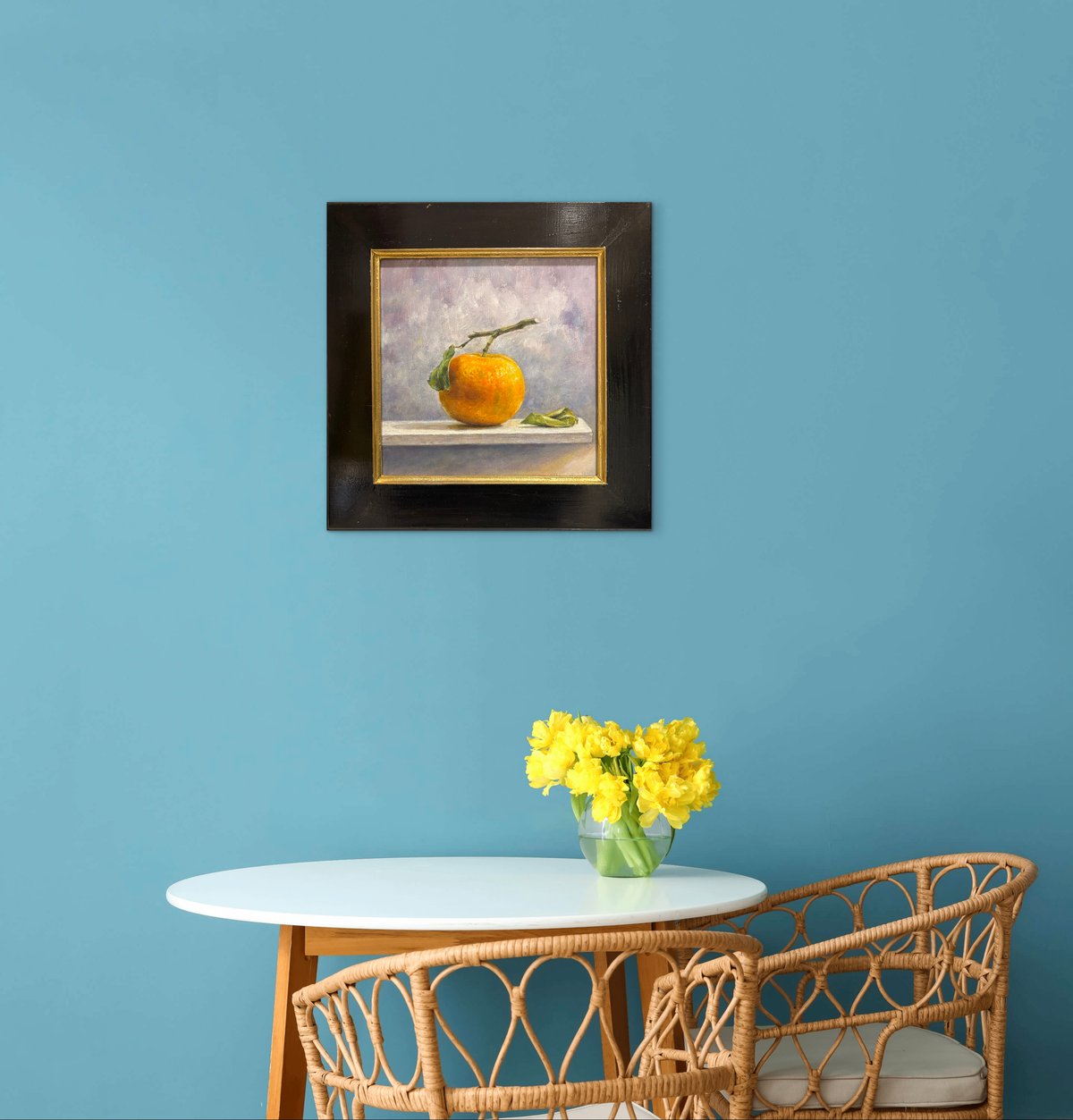 みかん 蜜柑 美術品 額装 油彩 絵画 油絵 サイズ約57.5×38×5cm みかん