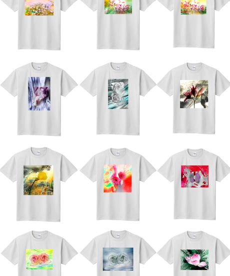 写真家・武内俊明・花のフォトグラフィックTシャツ　３ハイクオリティ