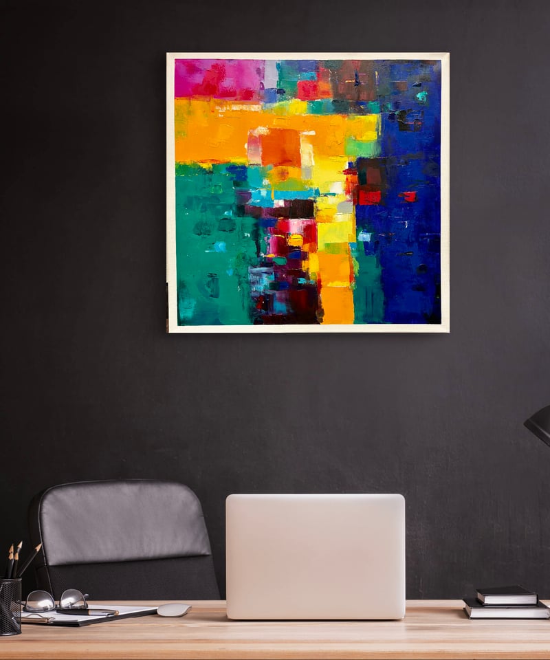 油絵抽象画 イロアソビ 53センチ角 森田和昌 | nuancebeans