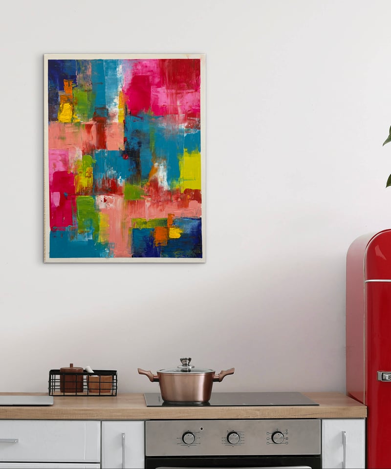 油彩『窓際』 イロアソビ抽象 「やさしい衝突」F6 油彩 | nuancebeans