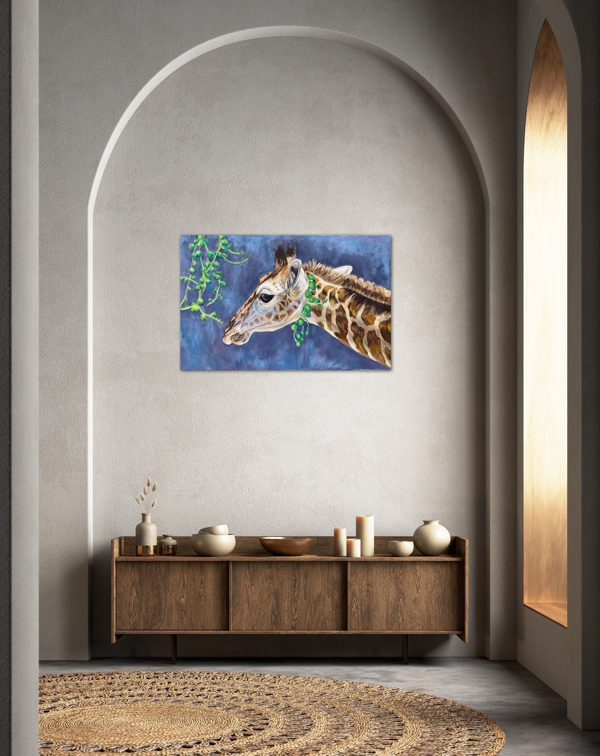 きりんオリジナル絵画 きりんめだる 油絵 | nuancebeans