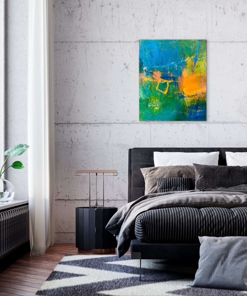 抽象画 通り雨 油彩、キャンバス 油彩、キャンバス、 | nuancebeans