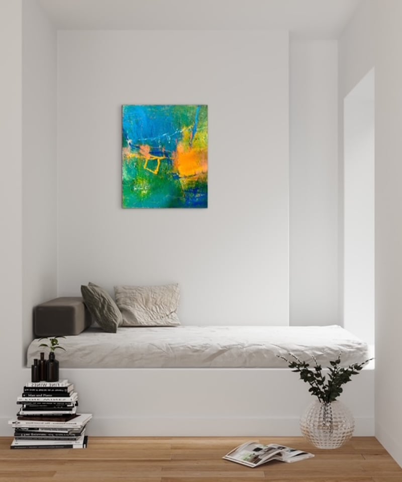 抽象画 通り雨 油彩、キャンバス 油彩、キャンバス、 | nuancebeans