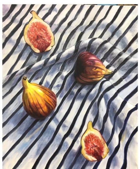 油彩画　　『無花果』　"fig”　広田豊子