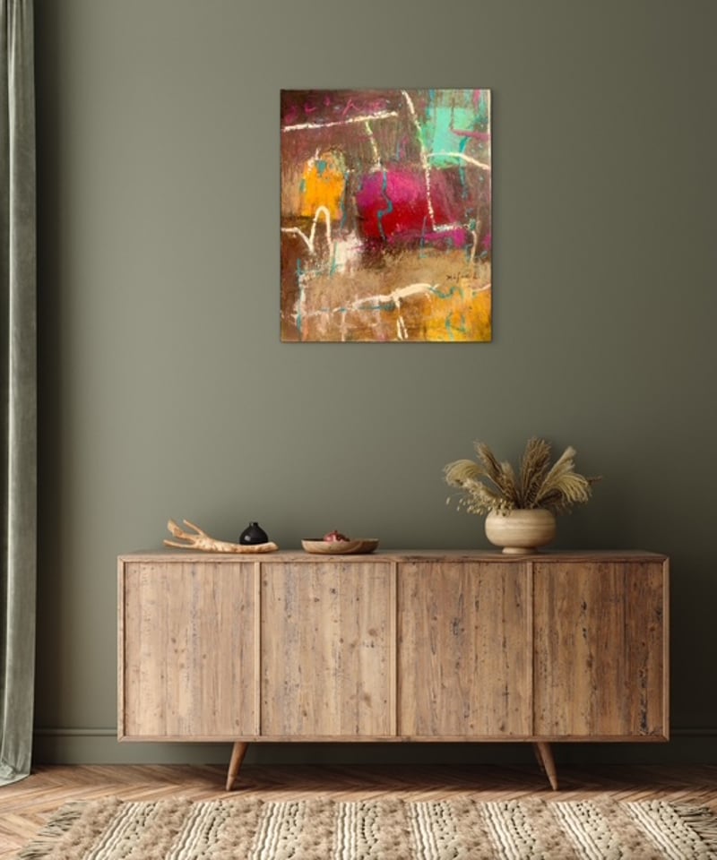 抽象画 埠頭 F8号 （額なし）油彩、キャンバス | nuancebeans