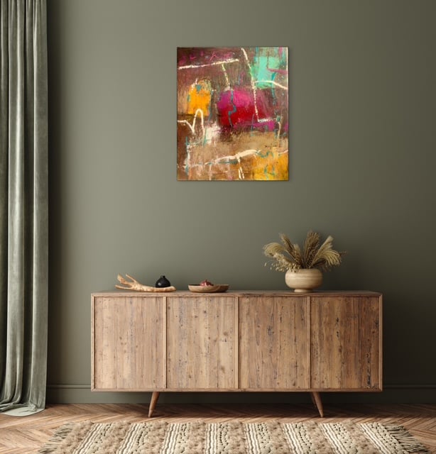 抽象画 埠頭 F8号 （額なし）油彩、キャンバス | nuancebeans