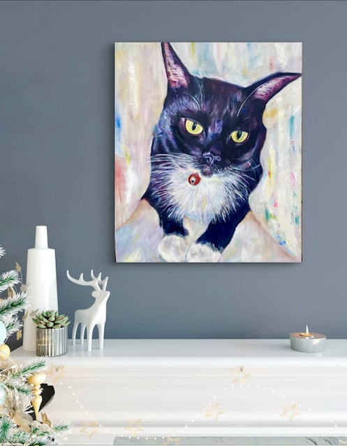 油絵 黒猫 F8号 | nuancebeans