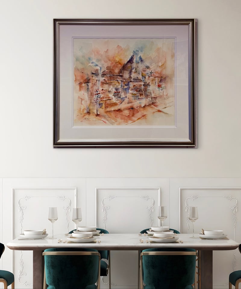 曲がり角 透明水彩画 六部純 | nuancebeans