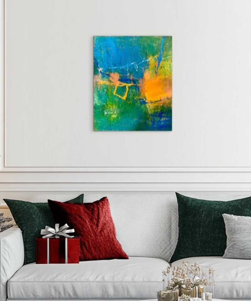 抽象画 通り雨 油彩、キャンバス 油彩、キャンバス、 | nuancebeans