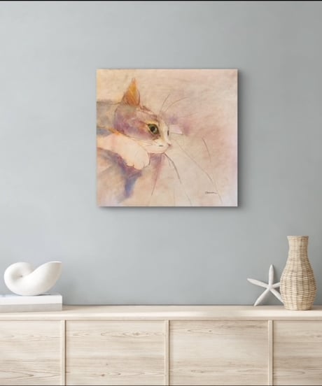 加藤あみな　色鉛筆画　猫　S4