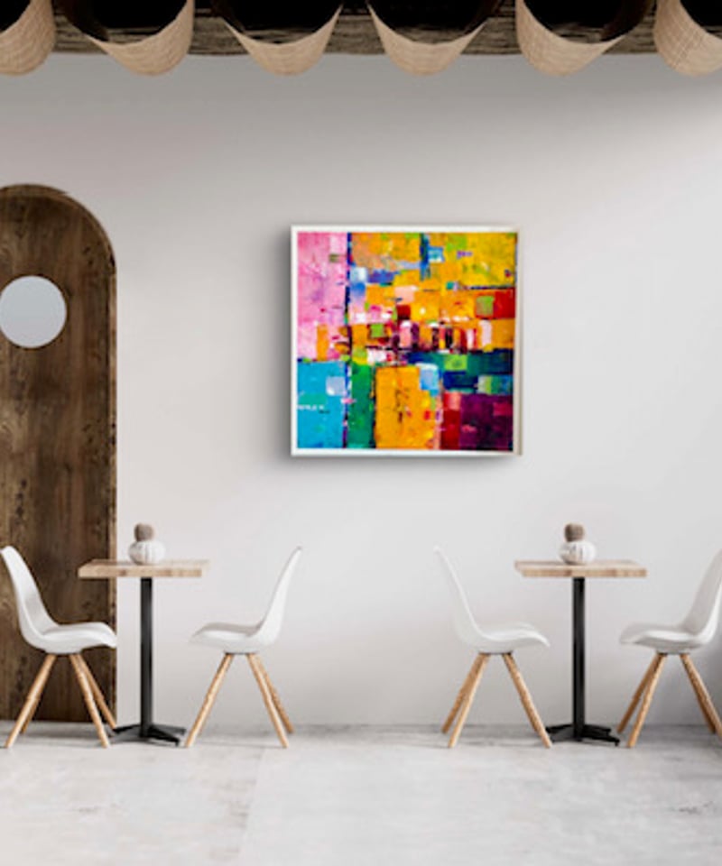 油絵抽象画 イロアソビ 53㎝角 森田和昌 | nuancebeans