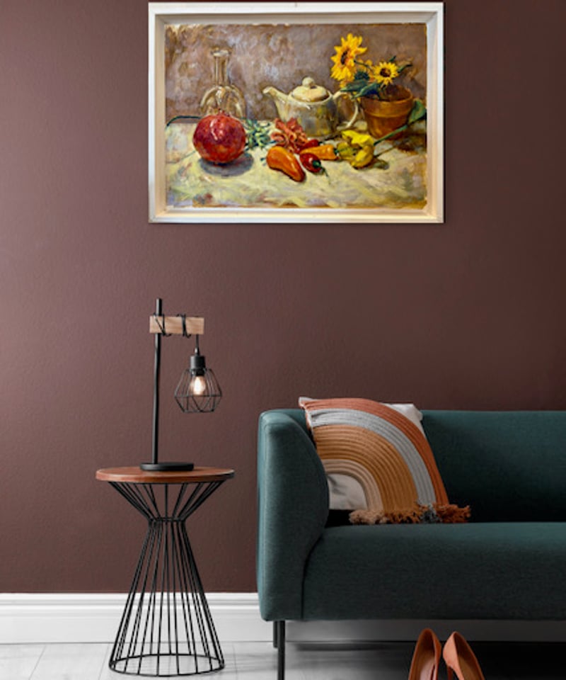 森田和昌 油彩 「花のある静物」 額付き | nuancebeans