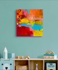 抽象画 街に棲む F30号 （額なし）油彩、オイルパステル、キャンバス