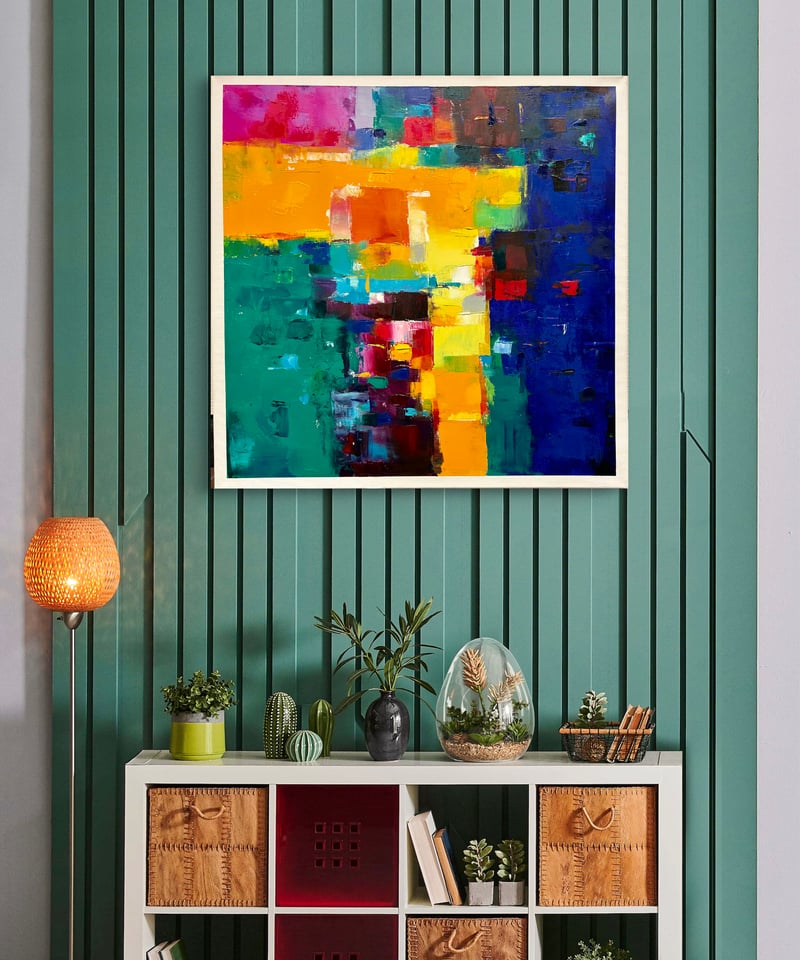 油絵抽象画 イロアソビ 53センチ角 森田和昌 | nuancebeans