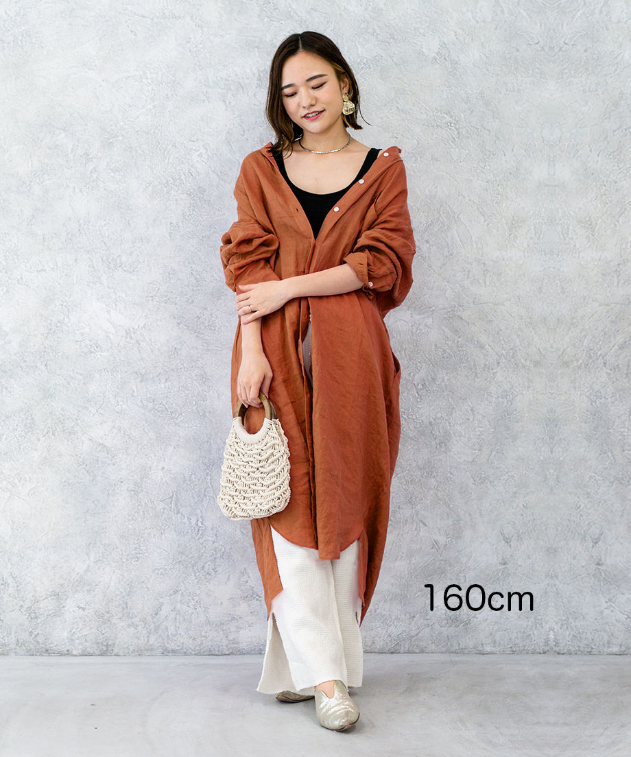 LEVIÓ 完売商品　フレンチリネン100% ロングシャツワンピース　マキシ丈 LEVIÓ 完売商品 フレンチリネン100%使用ロングシャツワンピース