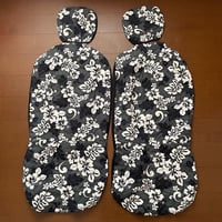 ハワイ ハワイアンキルト シートカバー ヘッドレスト別 前席二脚セット