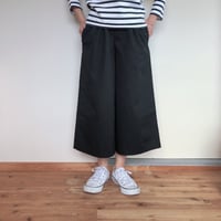 コットンワイドパンツ   8分丈　ブラック