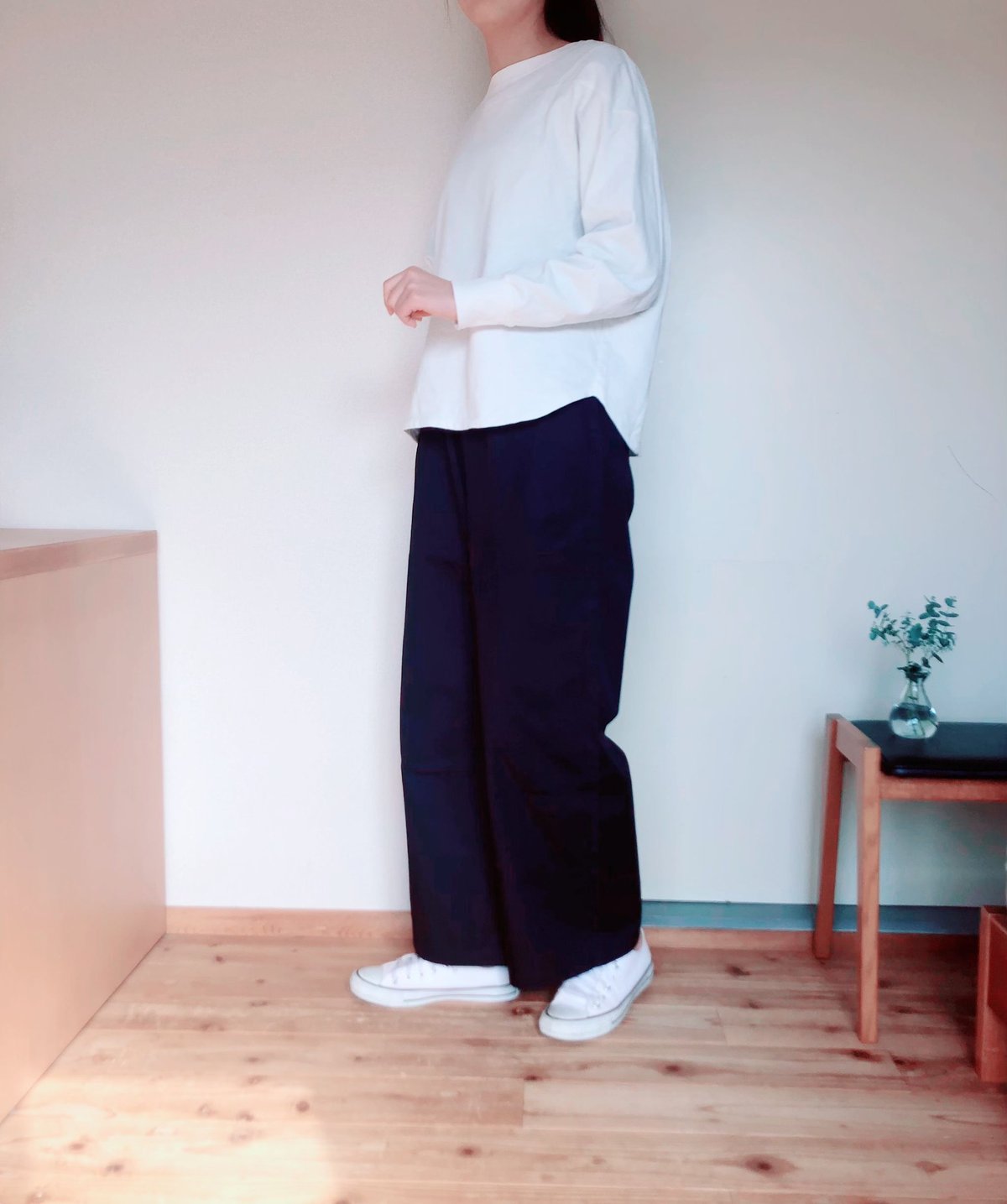 drawer 51,840円 ハイウエスト　ワイドパンツ サイズ36 ネイビー drawer 51,840円 ハイウエスト ワイドパンツ サイズ36 ネイビー