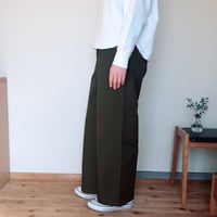 コットンストレートワイドパンツ  カーキ