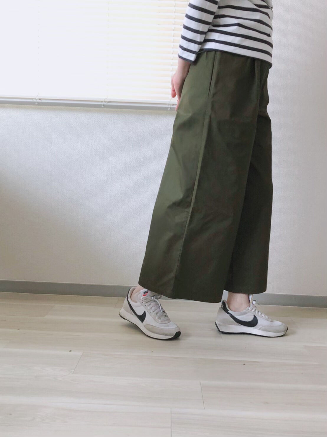 コットンワイドパンツ 9分丈 カーキ | kotorizakka's STORE