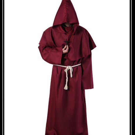 ハロウィンマント岬パーティーコスプレ衣装中世僧侶プリースト衣装ローブ修道士ウィザードの服
