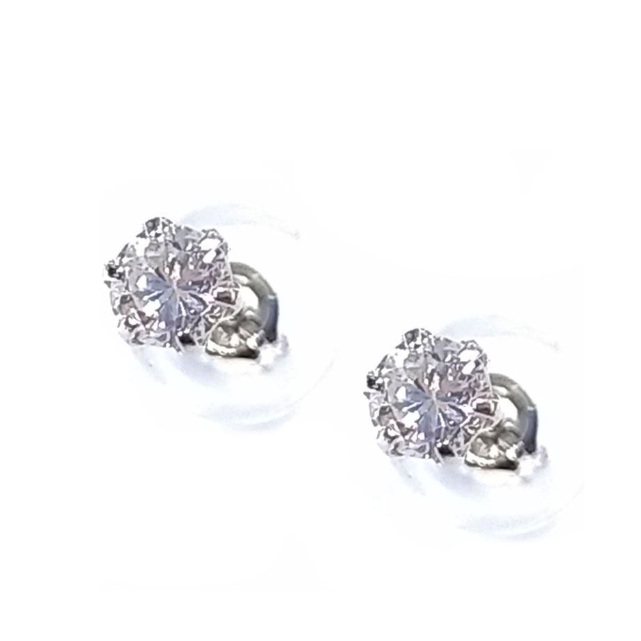 ジュエリーマキ【Pt850】ダイヤモンド0.11ct×2(計0.22)一粒ピアス