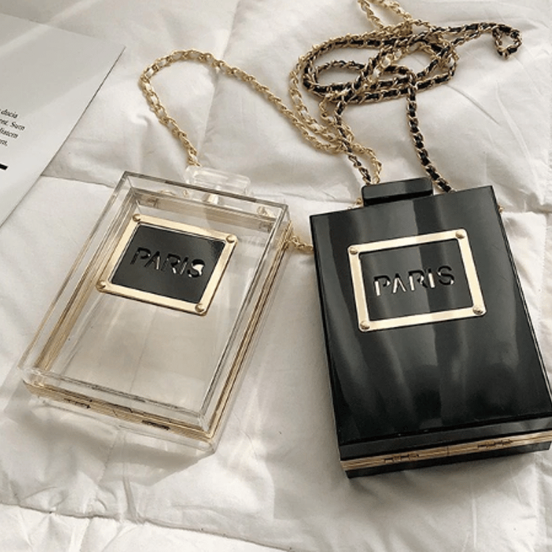 香水 パフューム型 クリアボックスバッグ ショルダーバッグ