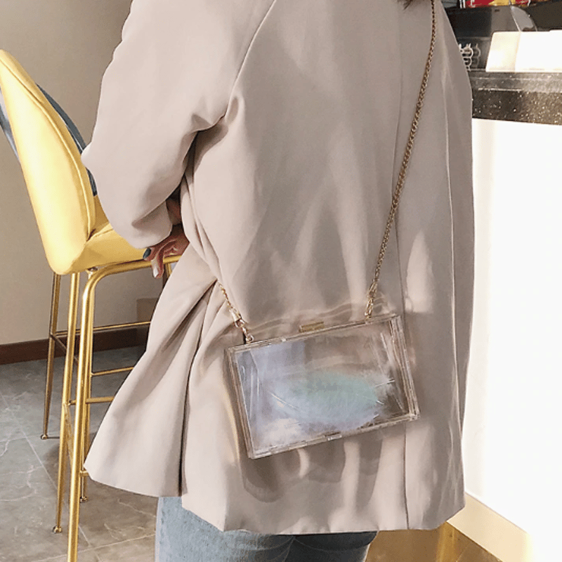 香水 パフューム型 クリアボックスバッグ ショルダーバッグ チェーン