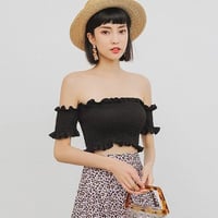 かわいい    タンキニ水着　ヒョウ柄　セクシー　水着   ハイウエスト    ショートパンツ　オフショルダー    体型カバー  リゾート   海   ビーチ   黒　ブラック