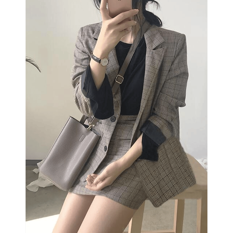 グレンチェック セットアップスーツ 入学式 卒業式 通勤 通学 仕事着