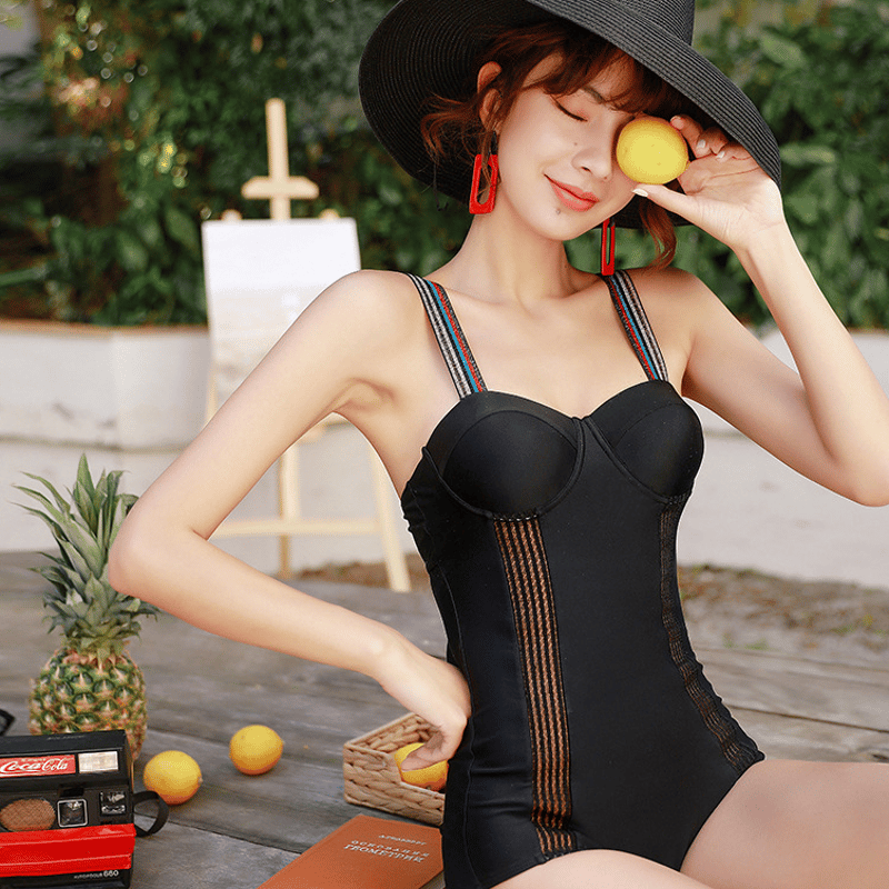 上品 セクシー ワンピース水着 シースルーガウン付き 水着 2点セット