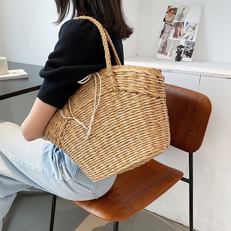 かごバッグ ハンドバッグ 夏 ドット 水玉 シンプル デート