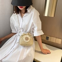 お花 夏 麻 かごバッグ ショルダーバッグ 巾着 マーガレット 大人可愛い シンプル デート