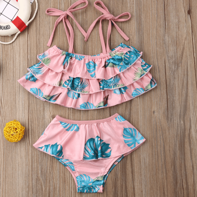 フリル付きピンクビキニ 80サイズ （レディース水着 フリル ビキニ  