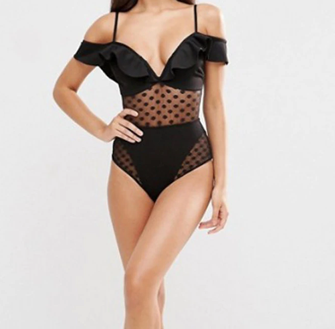 wicked weasel 黒メッシュ柄シースルーワンピース水着 Amazon.co.jp: レディース 水着 ワンピース セクシー ホルター