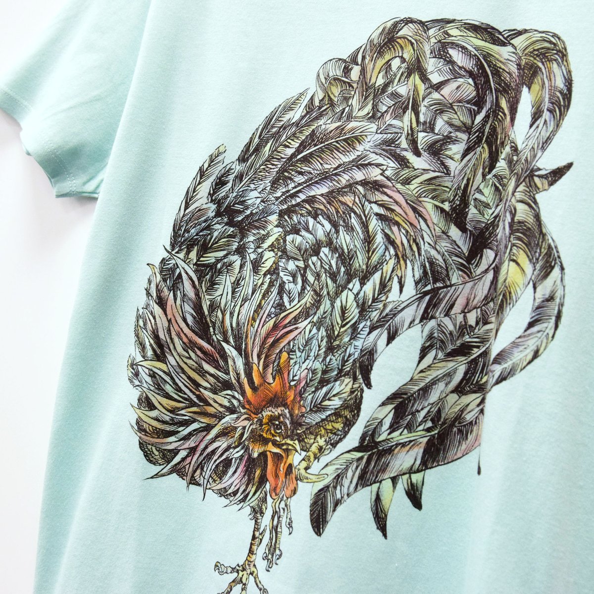 にわとりTシャツ／Light blue | HIGUCHIAI SHOP