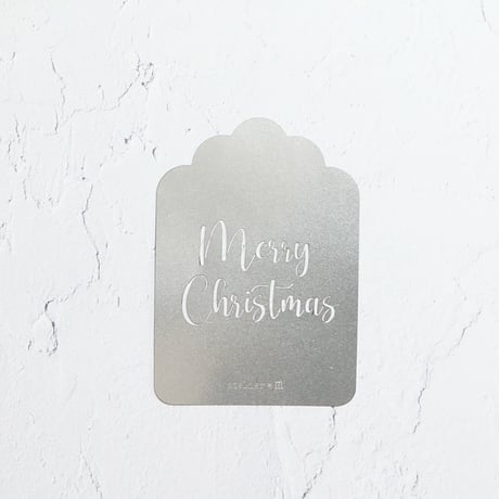 ステンレス製テンプレート／Merry Christmas(タグ型)