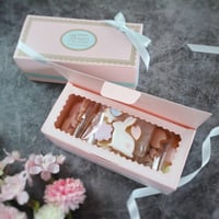 【ペーパーギフトBOX】同色2組/マカロンやクッキーに［冷凍対応・耐水］