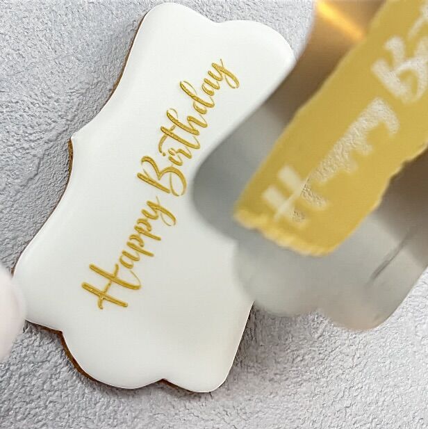 HAPPYBIRTH様分 ステンレス製テンプレート／Happy Birthday(プラーク型