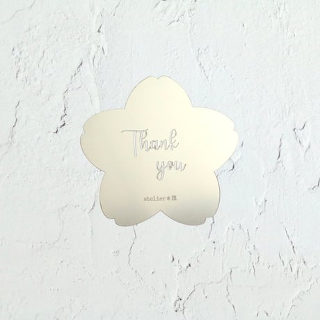 ステンレス製テンプレート／Thank you(桜型ミニ)