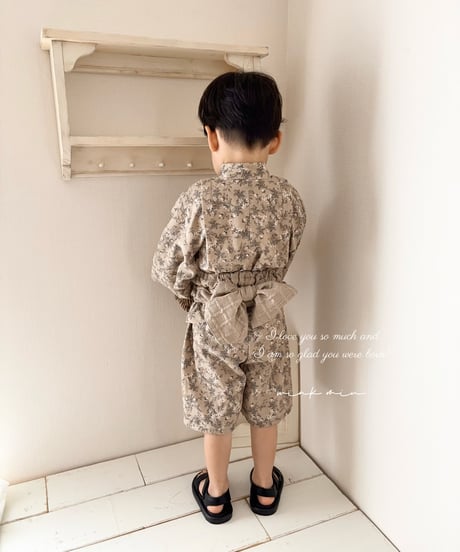 retro kids yukata (half pants/sick rose)