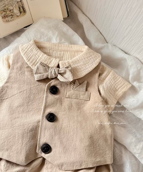 vintage like vest suit《pumpkin pants》
