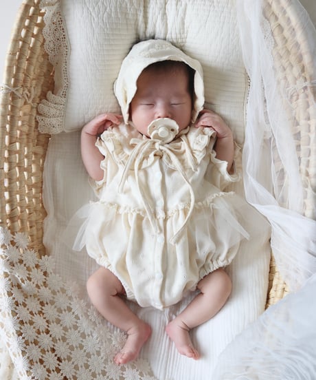 ceremony openwork mesh tulle frill pumpkin rompers